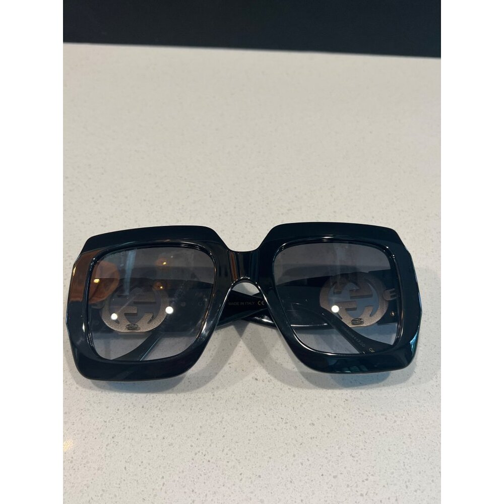 Gucci GG1022S 001 Gold Black Grey 54mm Gradient Lens Sunglasses - Picture 4 of 11